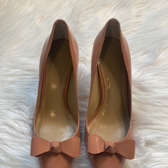 Ann Taylor Charlie Patent Bow Pump, Size 9, Blush Pink - Picture 6 of 15